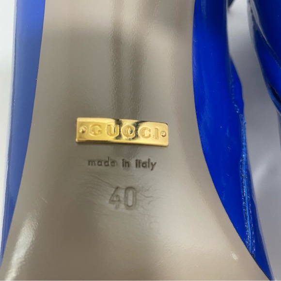 Gucci Electric Blue Patent Booties - Picture 4 of 11